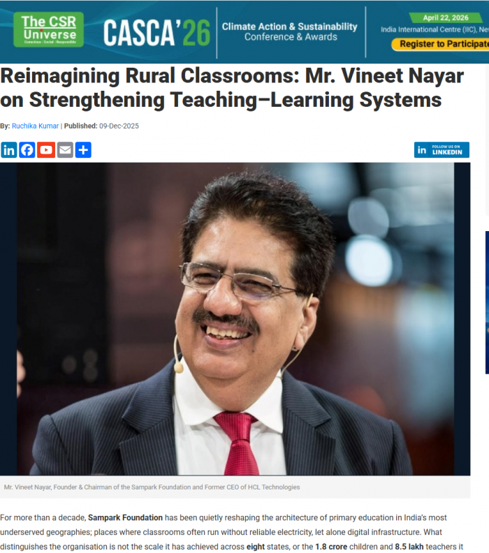 Reimagining Rural Classrooms: Mr. Vineet Nayar on Strengthening Teaching–Learning Systems